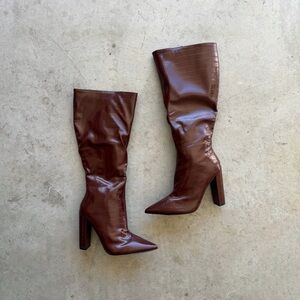 Fashion Nova Pick Up The Phone Boots - Brown